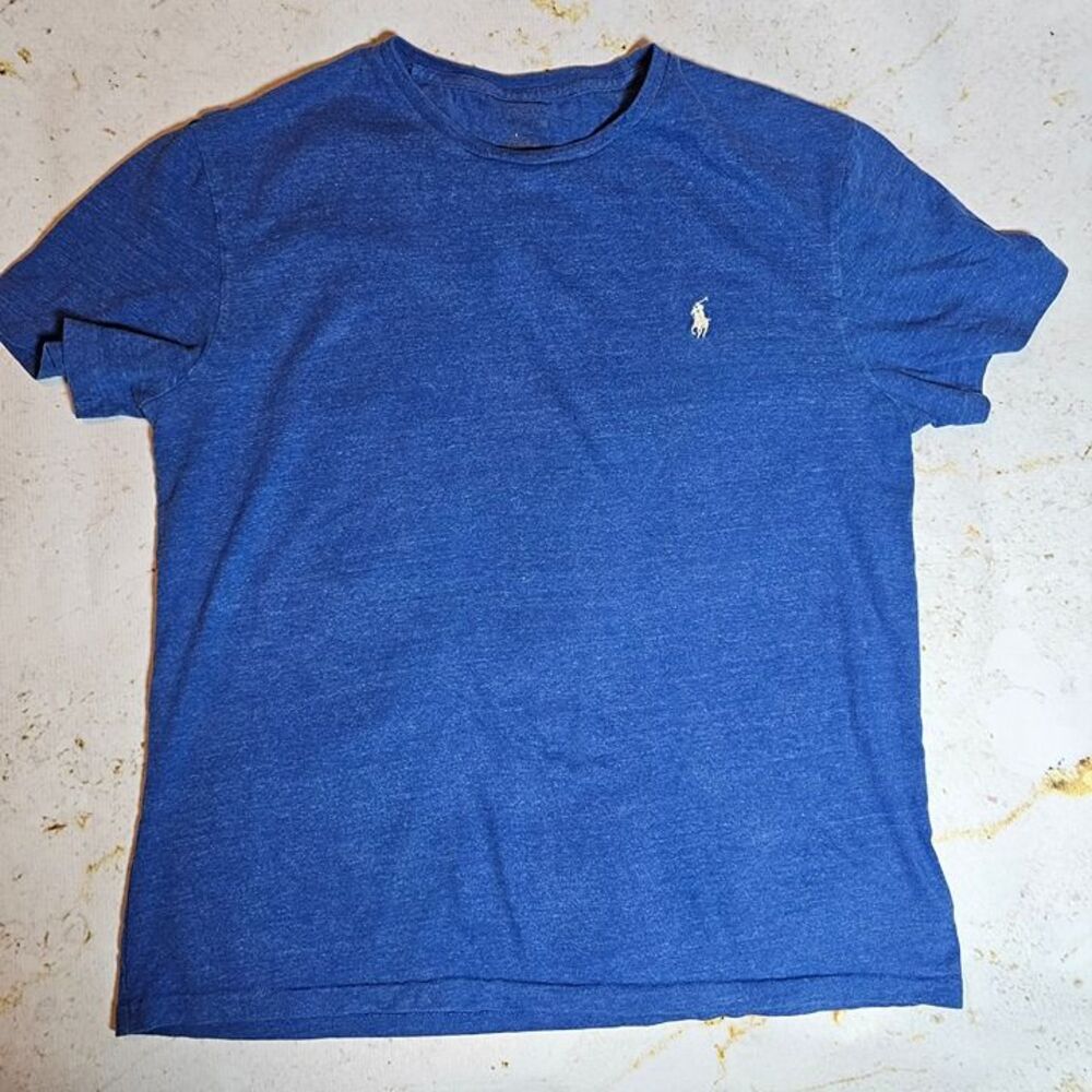 Polo Ralph Lauren Men’s T-Shirt Blue Heather Crew Neck Short Sleeve Size M EUC